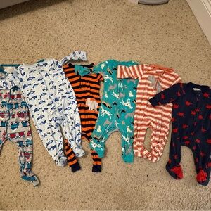Baby Sleepers Bundle (6) – 6M / 6–9M – Carter’s, Old Navy, Simple Joys